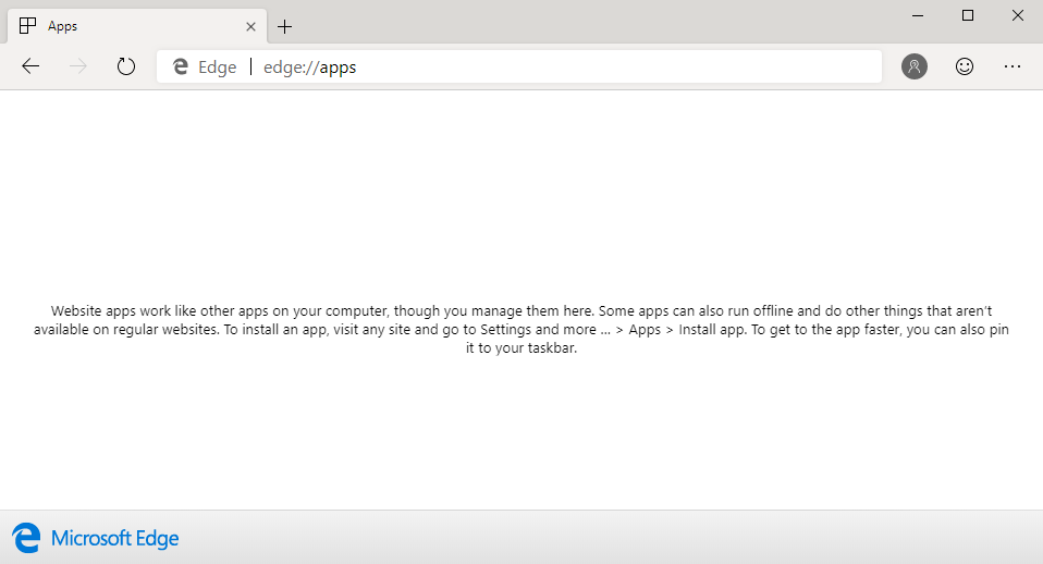 The App page on Microsoft's Chromium-based Edge